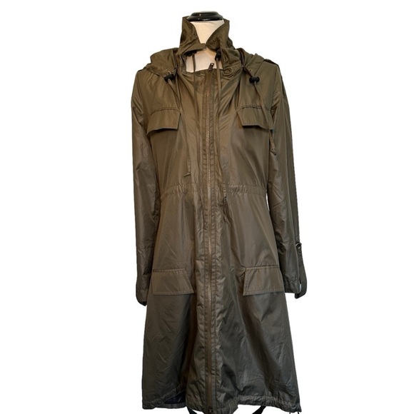 Morphine Generation olive green long windbreaker hooded jacket - Picture 1 of 13